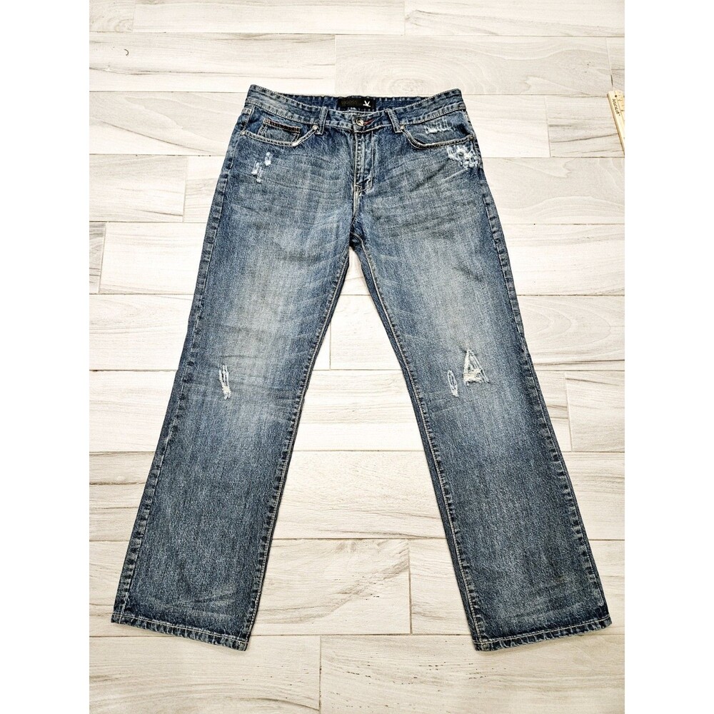 Y2K VICOSS Distressed Denim Jeans Streetwear Mens W36 L32